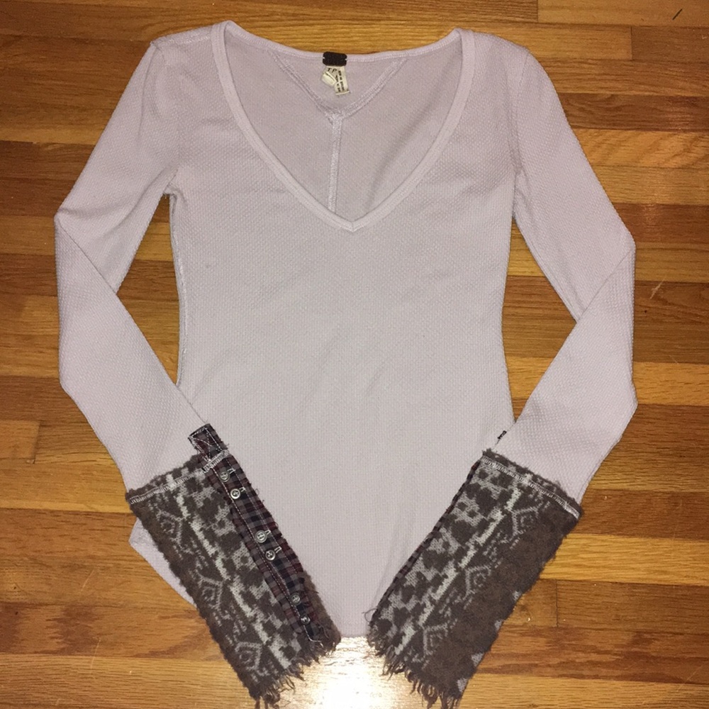 Free People Lavender Thermal Top